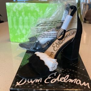 NEW IN BOX Sam Edelman Odila Ankle Block Heel Black Suede